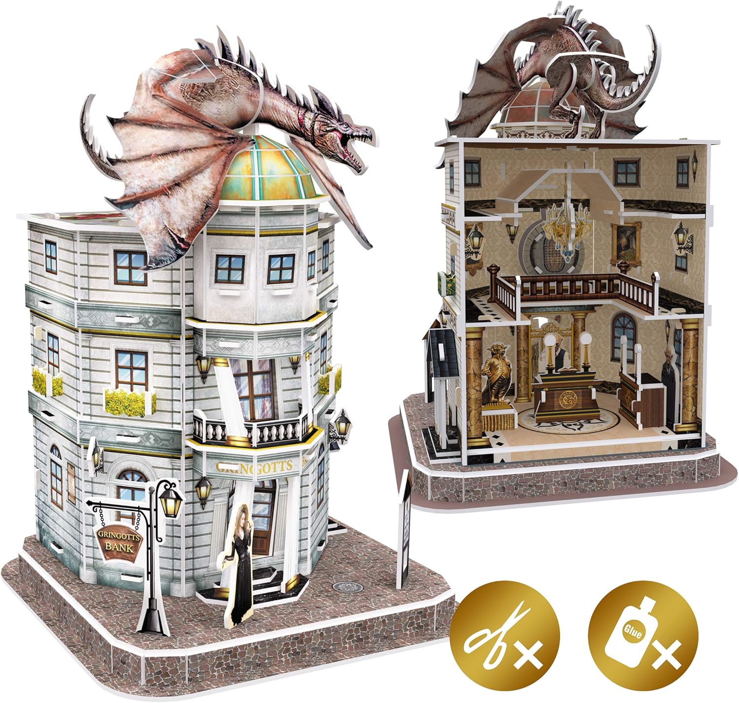 University Games 7615 Harry Potter Gringotts Bank 3D Puzzle, Brown