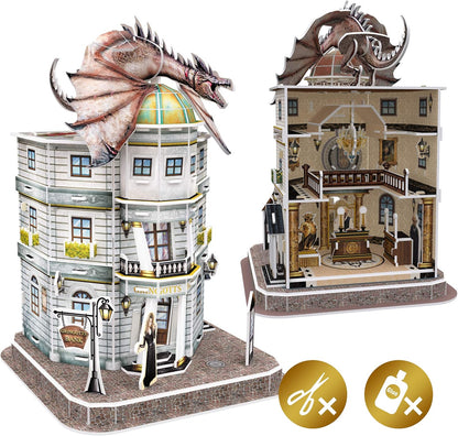 University Games 7615 Harry Potter Gringotts Bank 3D Puzzle, Brown