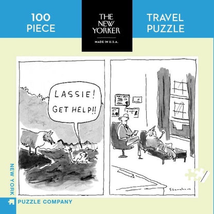 New York Puzzle Company - New Yorker Lassie Get Help Mini - 100 Piece Jigsaw Puzzle