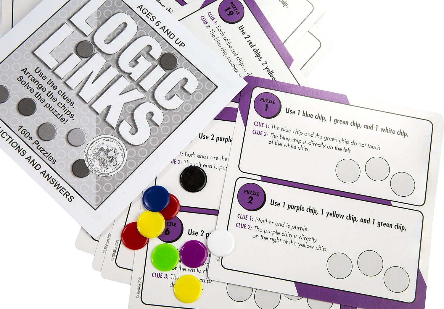 Mindware | Logic Links | Brainteaser Puzzles | Ages 6+ | 1 Player