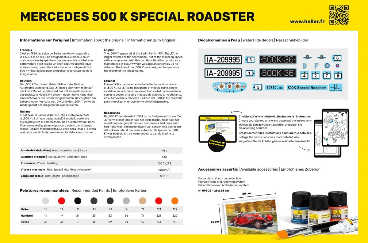 Heller Car Model: Starter Kit: 500 K Special Roadster
