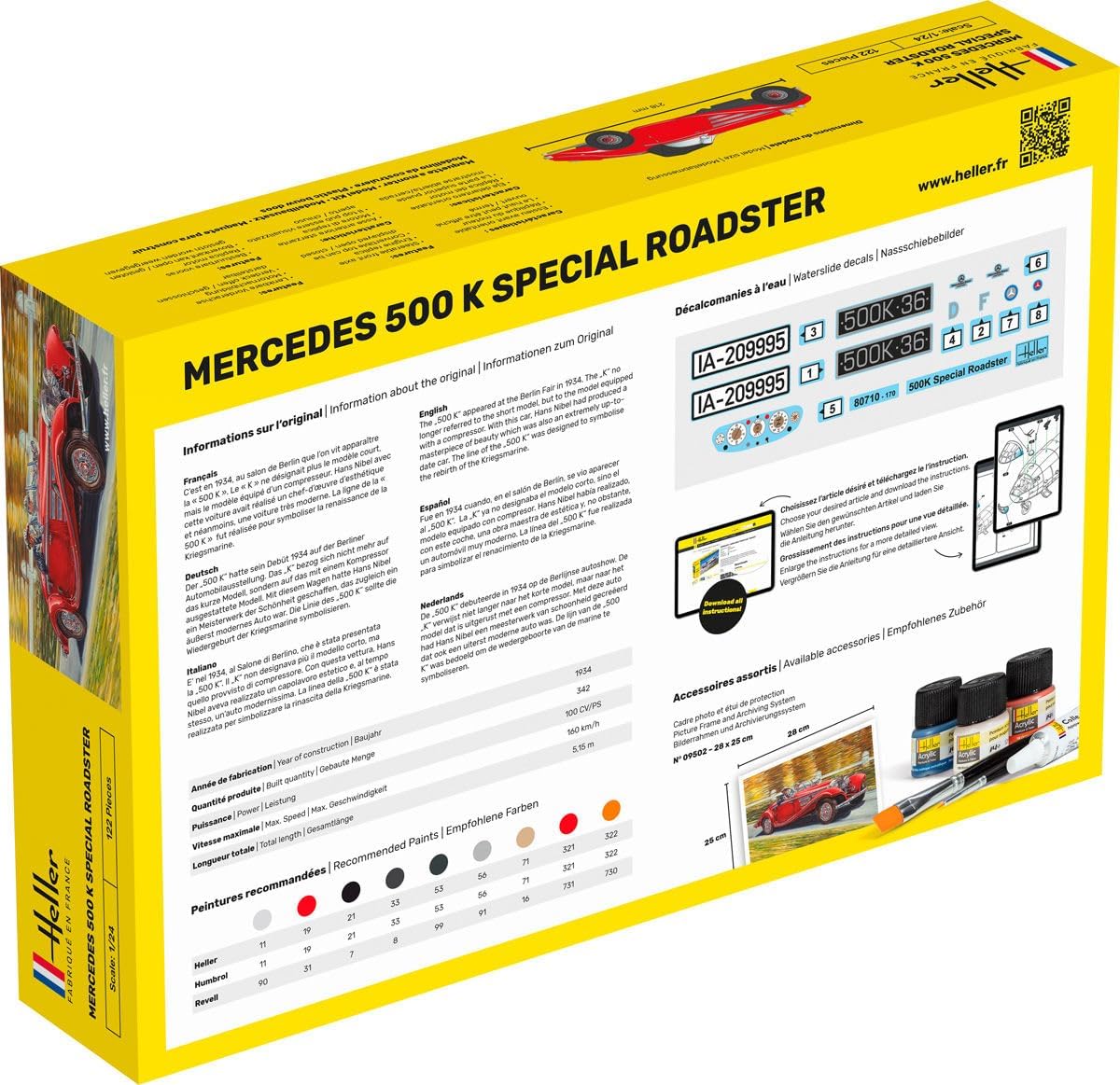 Heller Car Model: Starter Kit: 500 K Special Roadster