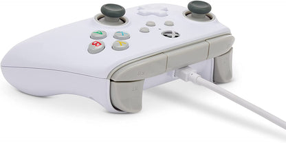 PowerA Wired Controller For Xbox Series X & S, Xbox One, PC, Windows 10 & 11, Dual Rumble Motors, Detachable 10ft USB Cable, 3.5mm Stereo Headset Jack, Official: White