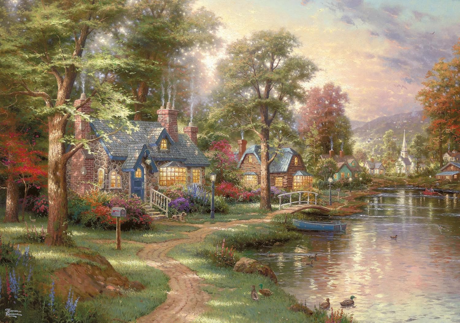 Schmidt | Thomas Kinkade: Hometown Lake - 1,500 Pieces | Jigsaw Puzzle | Ages 14+ |