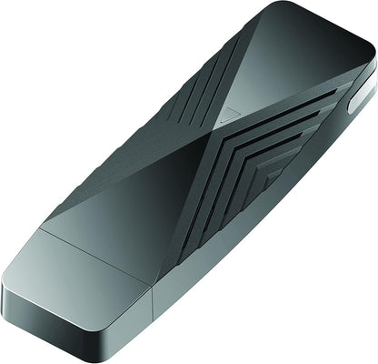 D-Link DWA-X1850 Wi-Fi 6 USB Adapter, 802.11ax, Dual Band 2.4/5GHz, High Speed 1200 Mbps, OFDMA, MU-MIMO, WPA3, Supports Windows 10, Black