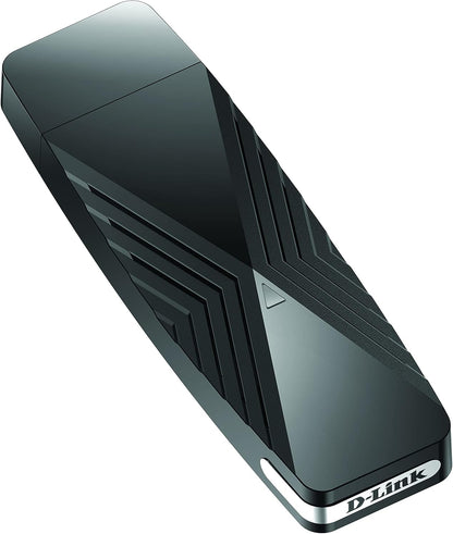 D-Link DWA-X1850 Wi-Fi 6 USB Adapter, 802.11ax, Dual Band 2.4/5GHz, High Speed 1200 Mbps, OFDMA, MU-MIMO, WPA3, Supports Windows 10, Black