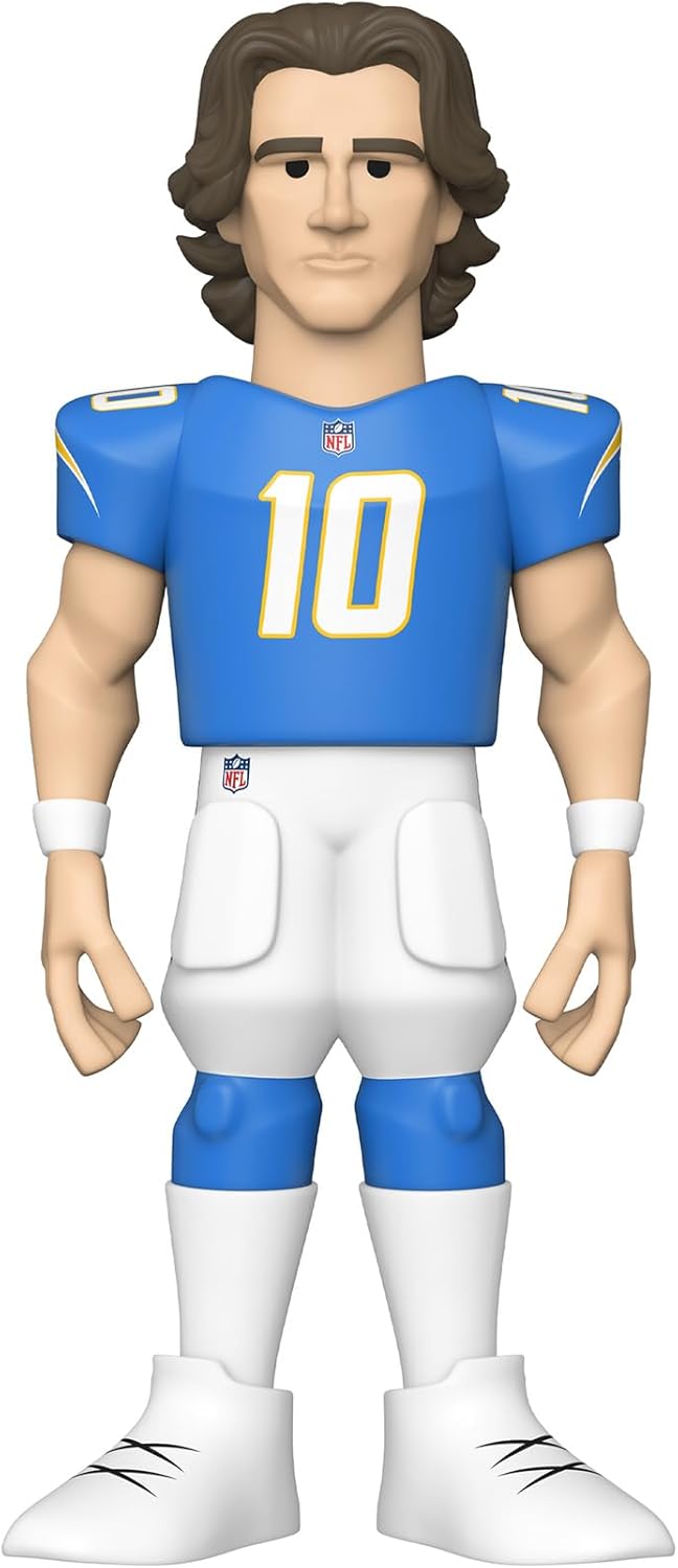 Funko Gold 12" NFL: Chargers - Justin Herbert - 1/6 Odds for Rare Chase Variant - Collectable Vinyl Action Figure - Birthday Gift Idea - Official Merchandise - Ideal Toy for Sports Fans