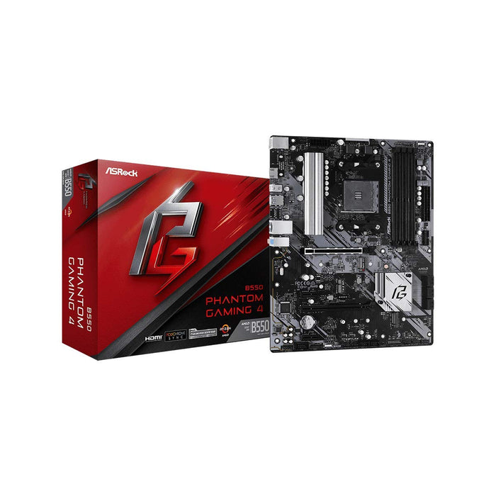 Asrock B550 Phantom Gaming 4 Motherboard, Supports 3rd Gen AMD4 Ryzen, PCIe 4.3