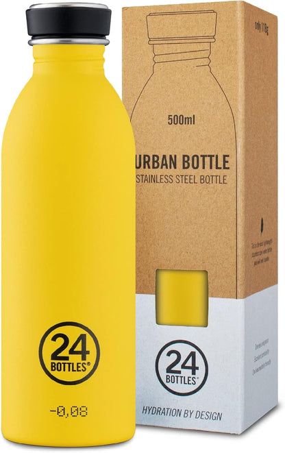 24Bottles Super Lightweight Reusable Stainless Steel Water Bottle, BPA Free, Urban Bottle, Original Italian Design, 500 ml