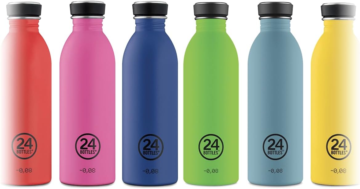 24Bottles Super Lightweight Reusable Stainless Steel Water Bottle, BPA Free, Urban Bottle, Original Italian Design, 500 ml