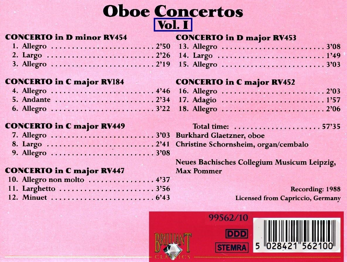 Vivaldi, Antonio-Oboe Concertos Vol.1