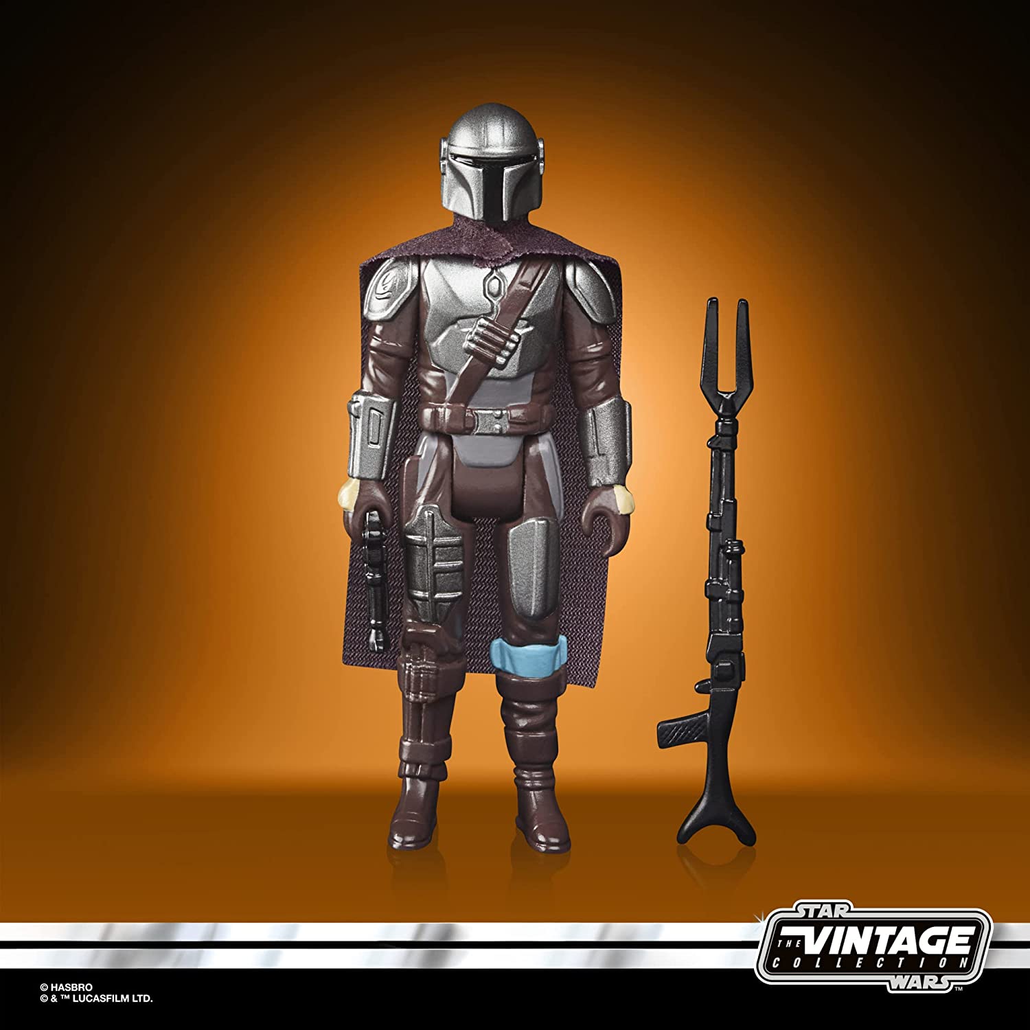 Hasbro Star Wars Retro Collection The Mandalorian (Beskar) Toy 9.5-cm-Scale Star Wars: The Mandalorian Collectible Action Figure, Accessories, Multicolor, F4456