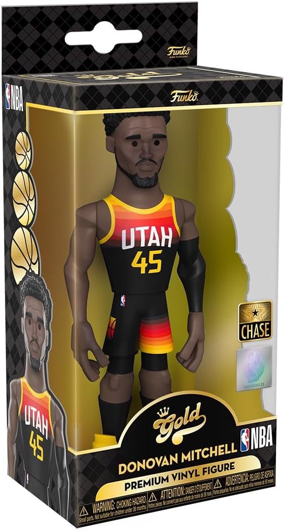 Funko Gold 5" NBA: Jazz-Donovan Mitchell - (CE'21) - 1/6 Odds for Rare Chase Variant - Collectable Vinyl Action Figure - Birthday Gift Idea - Official Merchandise - Ideal Toy for Sports Fans