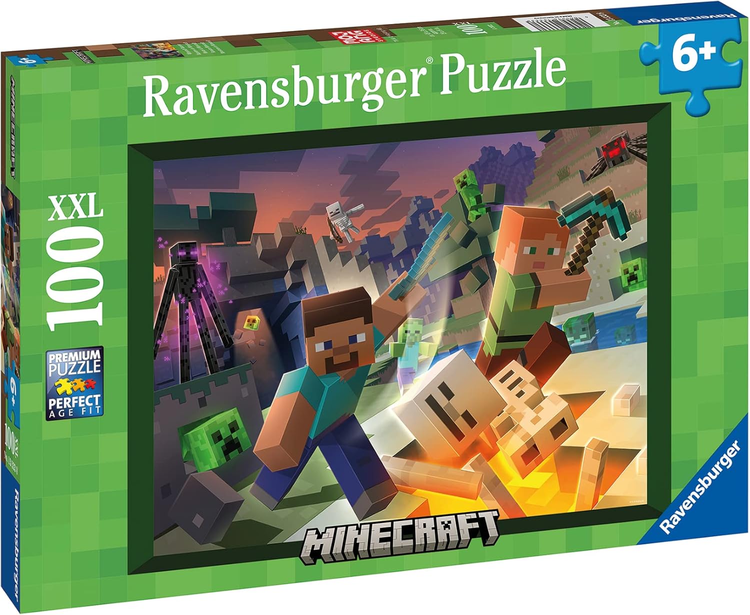 Ravensburger Monster Minecraft Jigsaw Puzzles for Kids Age 6 Years Up - 100 Pieces XXL - Toys for Children