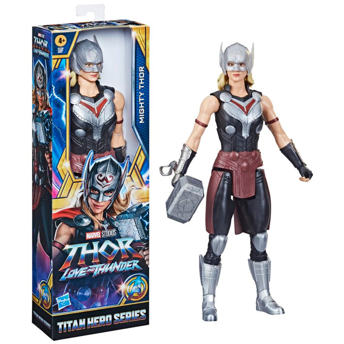 Hasbro Marvel Avengers Titan Hero Series Mighty Thor Toy, 30-cm-scale Thor: Love and Thunder Figure for Children Aged 4 and Up