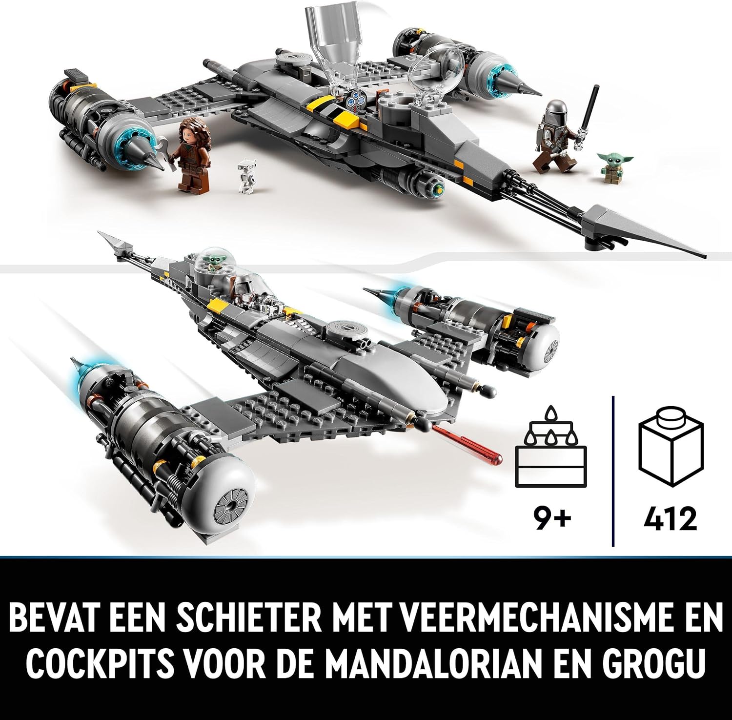 LEGO 75325 Star Wars The Mandalorian's N-1 Starfighter Building Toy & 75345 Star Wars 501st Clone Troopers Battle Pack Set