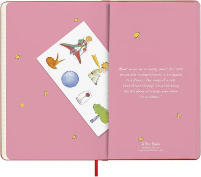 Moleskine Weekly Planner 2023, 12-Month Monthly Diary, Limited Edition Le Petit Prince, Weekly Planner With Hard Cover And Elastic Closure, Large Size 9 x 14 cm, Color Rose