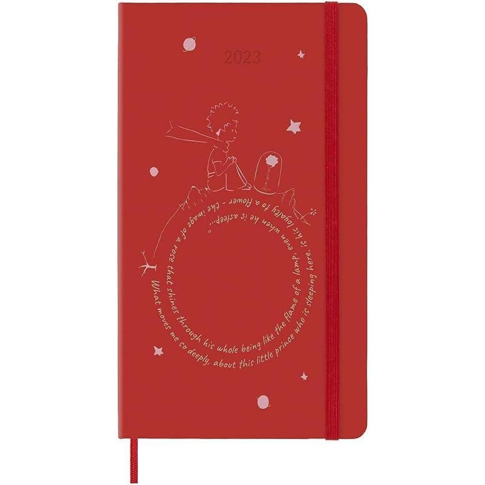Moleskine Weekly Planner 2023, 12-Month Monthly Diary, Limited Edition Le Petit Prince, Weekly Planner With Hard Cover And Elastic Closure, Large Size 9 x 14 cm, Color Rose