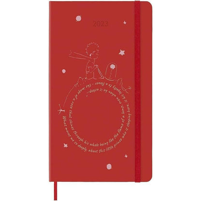 Moleskine Weekly Planner 2023, 12-Month Monthly Diary, Limited Edition Le Petit Prince, Weekly Planner With Hard Cover And Elastic Closure, Large Size 9 x 14 cm, Color Rose