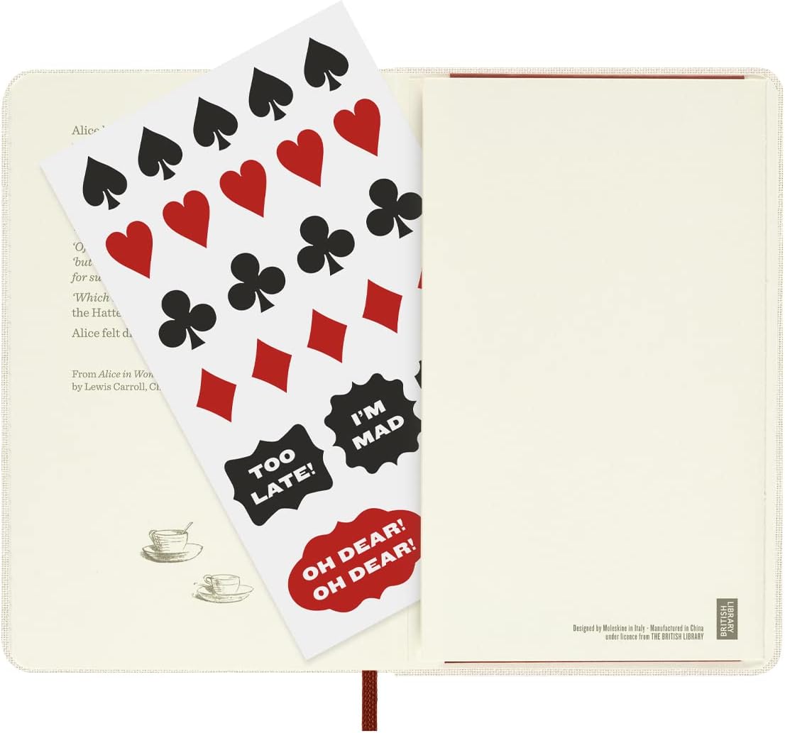 Moleskine Weekly Planner 2023, 12-Month Diary, Limited Edition Alice In Wonderland, Weekly Planner with Hard Cover and Elastic Closure, Pocket Size 9 x 14 cm, Colour Orange