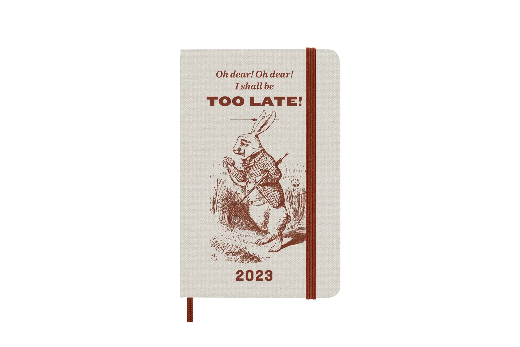 Moleskine Weekly Planner 2023, 12-Month Diary, Limited Edition Alice In Wonderland, Weekly Planner with Hard Cover and Elastic Closure, Pocket Size 9 x 14 cm, Colour Orange