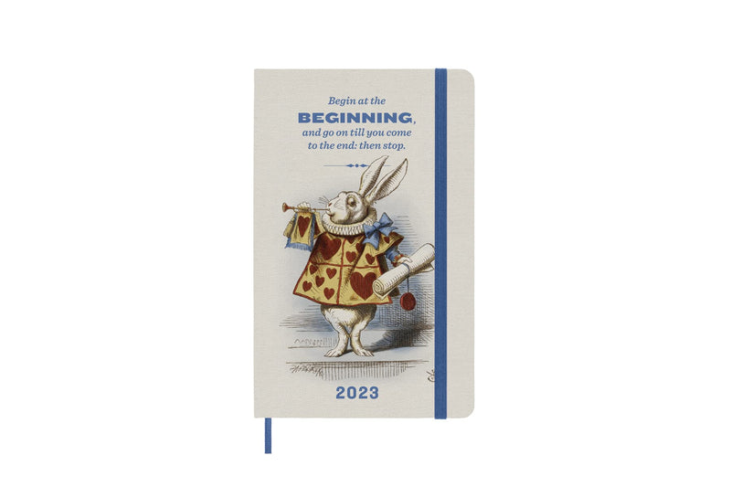 Moleskine Weekly Planner 2023, 12-Month Diary, Limited Edition Alice In Wonderland, Weekly Planner with Hard Cover and Elastic Closure, Large Size 21 x 13.5 Cm
