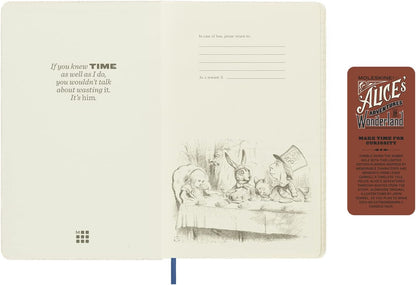 Moleskine Weekly Planner 2023, 12-Month Diary, Limited Edition Alice In Wonderland, Weekly Planner with Hard Cover and Elastic Closure, Large Size 21 x 13.5 Cm