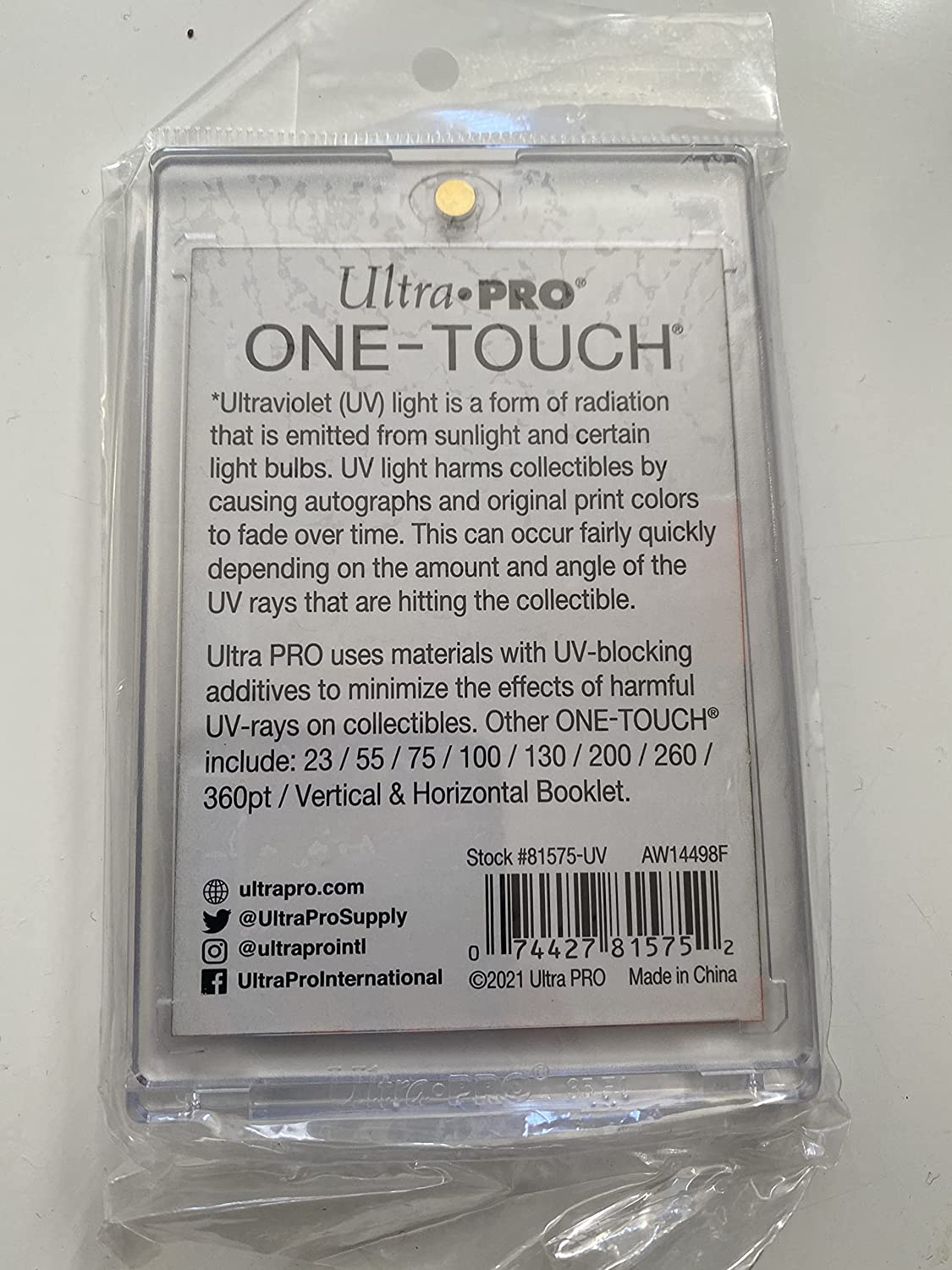 Ultra Pro - Supporto magnetico One-Touch UV da 2-1/2 pollici x 3-1/2 pollici 35pt UV Rookie