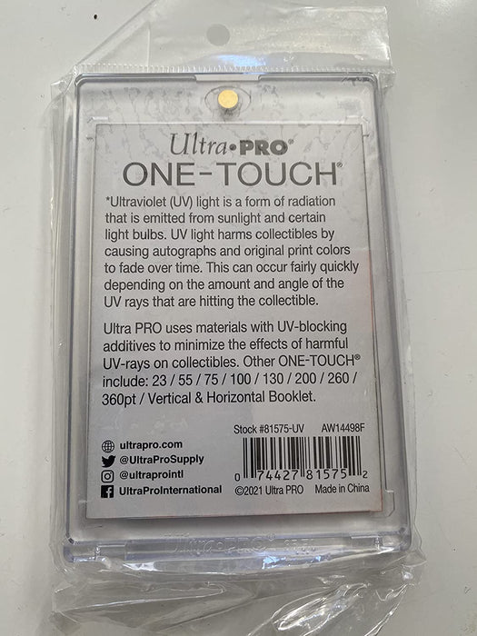 Ultra Pro E-85266 Ultra Pro-2-1/2 Inch x 3-1/2 Inch 35pt UV Rookie One-Touch Magnetic Holder, Multi-Coloured