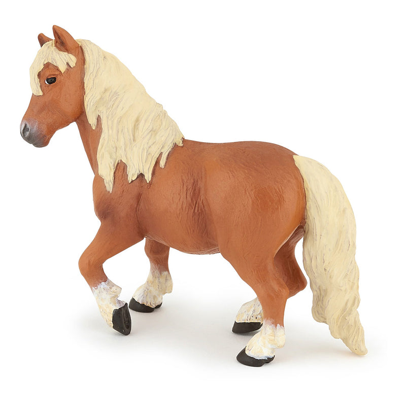 PAPO Horses and Ponies Shetland Pony Toy Figure, Brown/White (51518)
