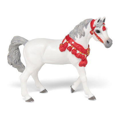 PAPO Horses and Ponies White Arabian Horse in Parade Dress Toy Figure, White (51568)