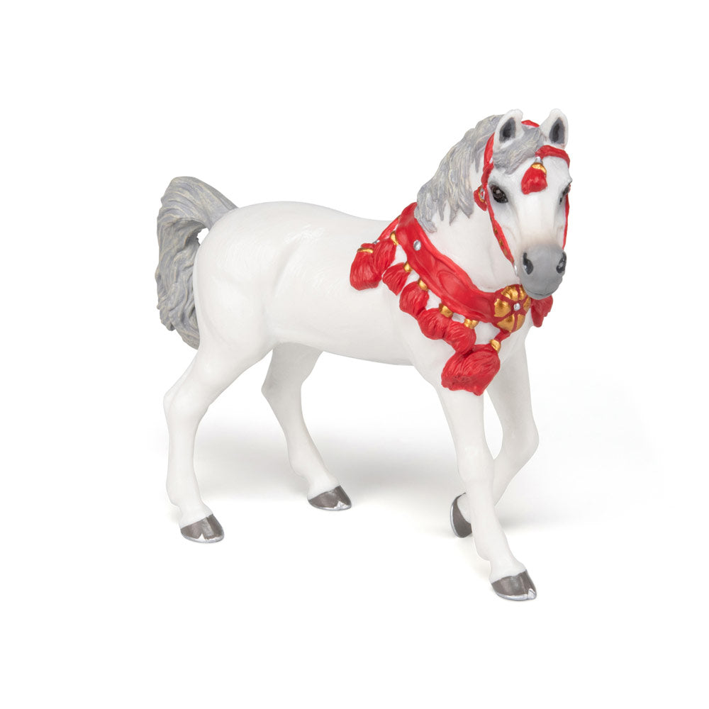 PAPO Horses and Ponies White Arabian Horse in Parade Dress Toy Figure, White (51568)