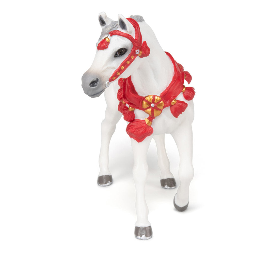PAPO Horses and Ponies White Arabian Horse in Parade Dress Toy Figure, White (51568)