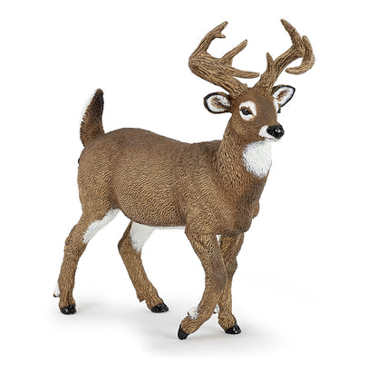 PAPO Wild Animal Kingdom White-Tailed Deer Toy Figure, Brown (53021)