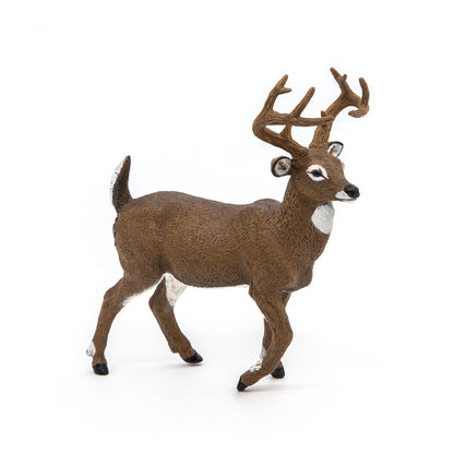 PAPO Wild Animal Kingdom White-Tailed Deer Toy Figure, Brown (53021)