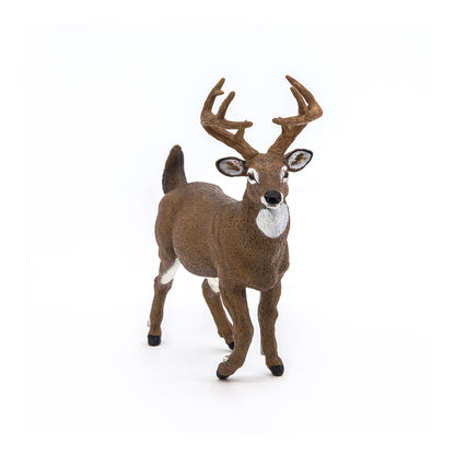 PAPO Wild Animal Kingdom White-Tailed Deer Toy Figure, Brown (53021)