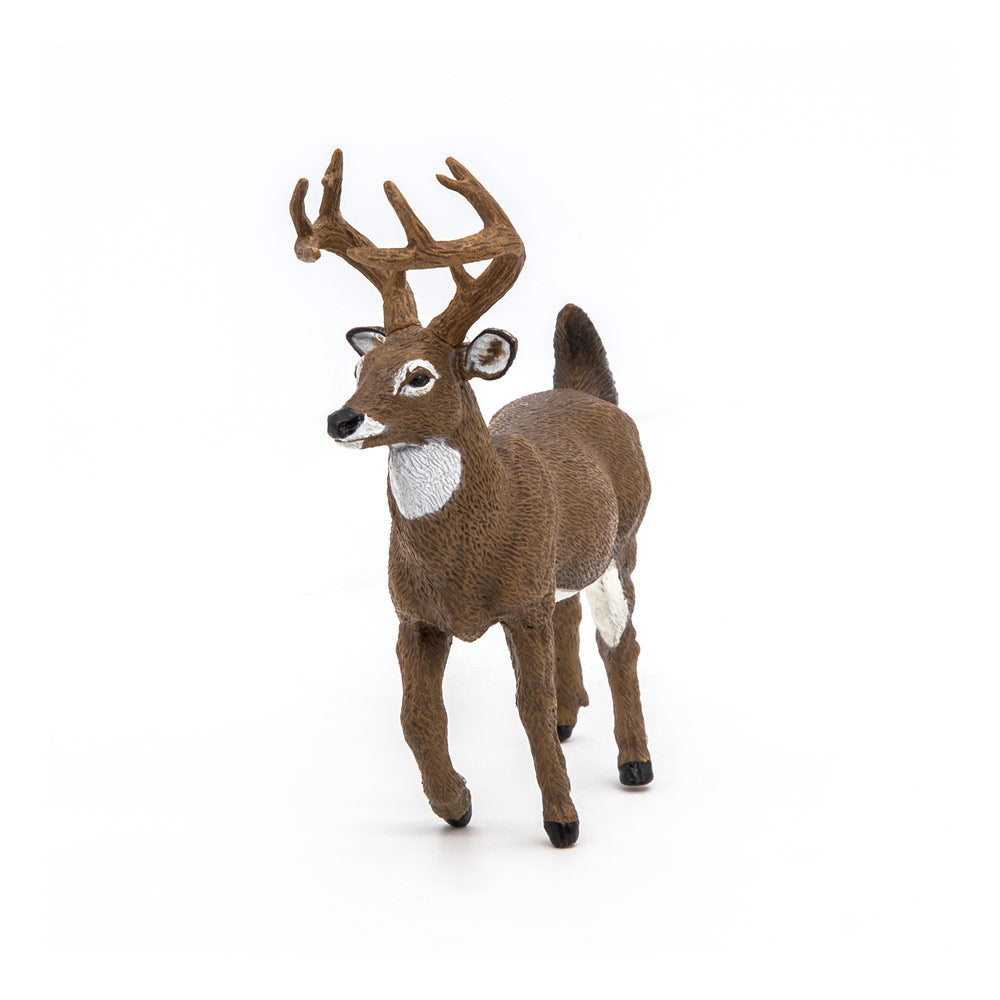 PAPO Wild Animal Kingdom White-Tailed Deer Toy Figure, Brown (53021)