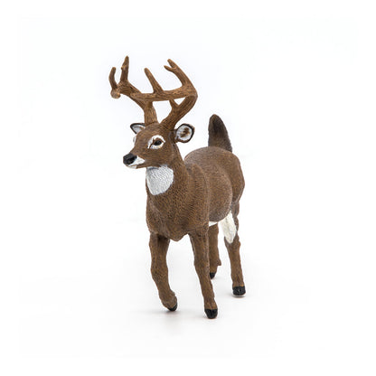 PAPO Wild Animal Kingdom White-Tailed Deer Toy Figure, Brown (53021)