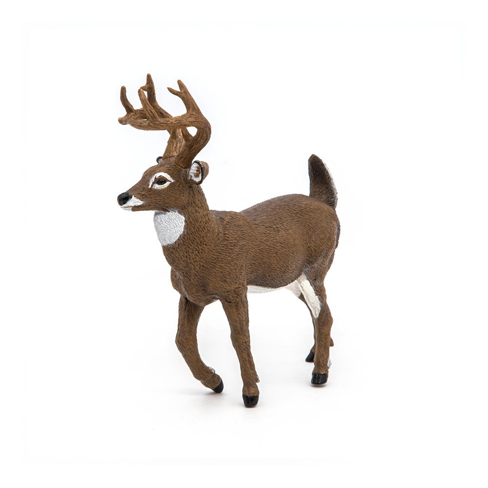 PAPO Wild Animal Kingdom White-Tailed Deer Toy Figure, Brown (53021)