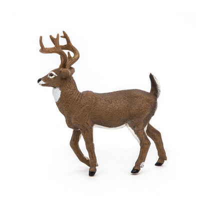 PAPO Wild Animal Kingdom White-Tailed Deer Toy Figure, Brown (53021)