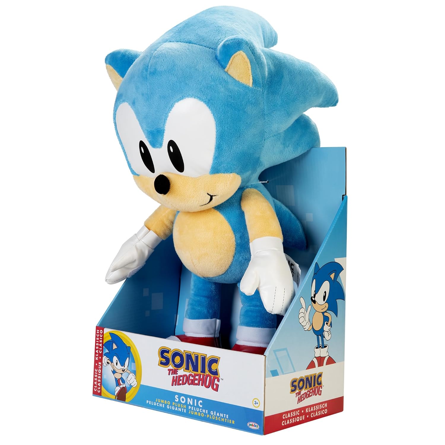 Sonic The Hedgehog Sonic Jumbo Plush, 28” / 45cm Tall Plush Made of Premium Soft Material, Suggested For Ages 3+