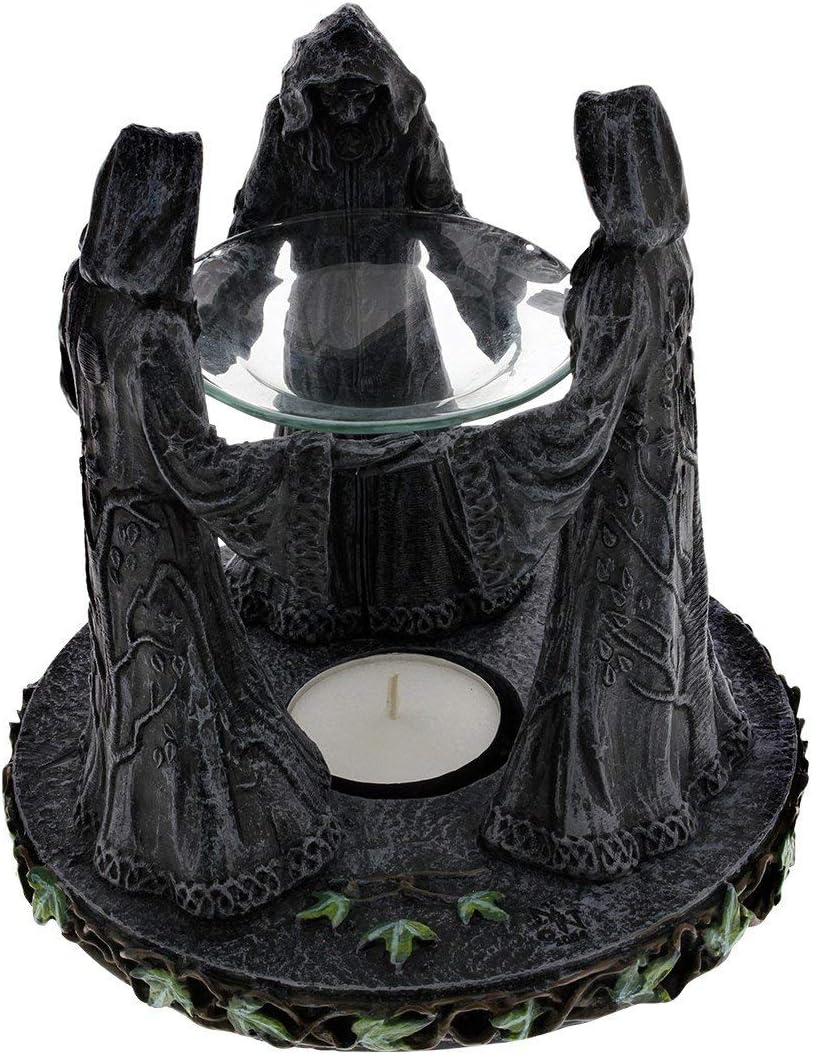 Pagan Magik Circle Triple Moon Oil Burner. (16Cm)