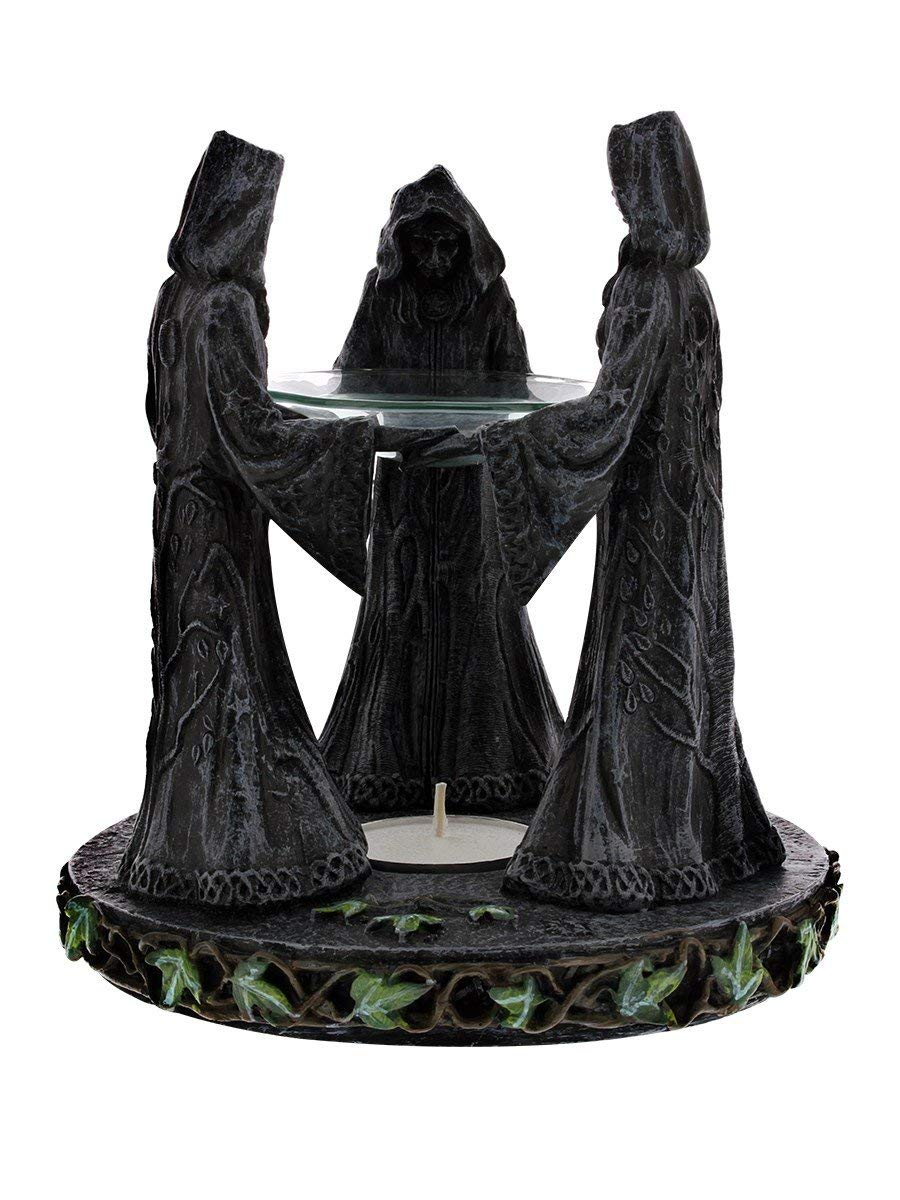 Pagan Magik Circle Triple Moon Oil Burner. (16Cm)