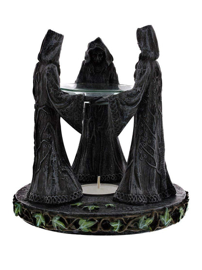 Pagan Magik Circle Triple Moon Oil Burner. (16Cm)