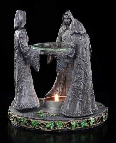 Pagan Magik Circle Triple Moon Oil Burner. (16Cm)