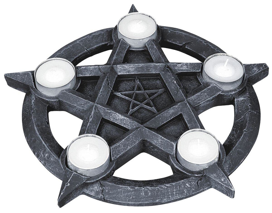 Pentagram Gothic Wiccan Tealight Holder