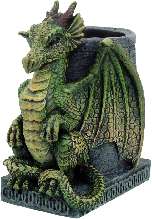 Nemesis NEM2564 Now Green Wyrm Dragon Pen Pot Holder, 10.6cm