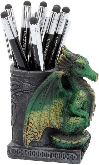 Nemesis NEM2564 Now Green Wyrm Dragon Pen Pot Holder, 10.6cm