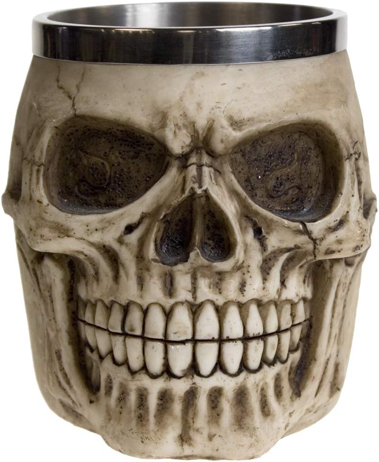 Nemesis Now NEM3933 Grinning Skull Tankard Mug 14cm Ivory