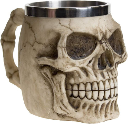 Nemesis Now NEM3933 Grinning Skull Tankard Mug 14cm Ivory